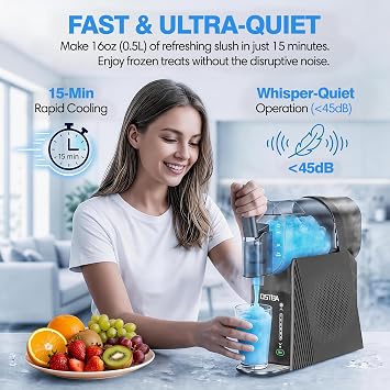 Slushie Machine-88oz Slushy Machine for Home, Frozen Drink Maker, No Ice Needed, One-Touch Slush Machine with 6 Preset Programs Self-Clean Function for Margarita, Smoothie, Milkshake, Frozen Cocktails