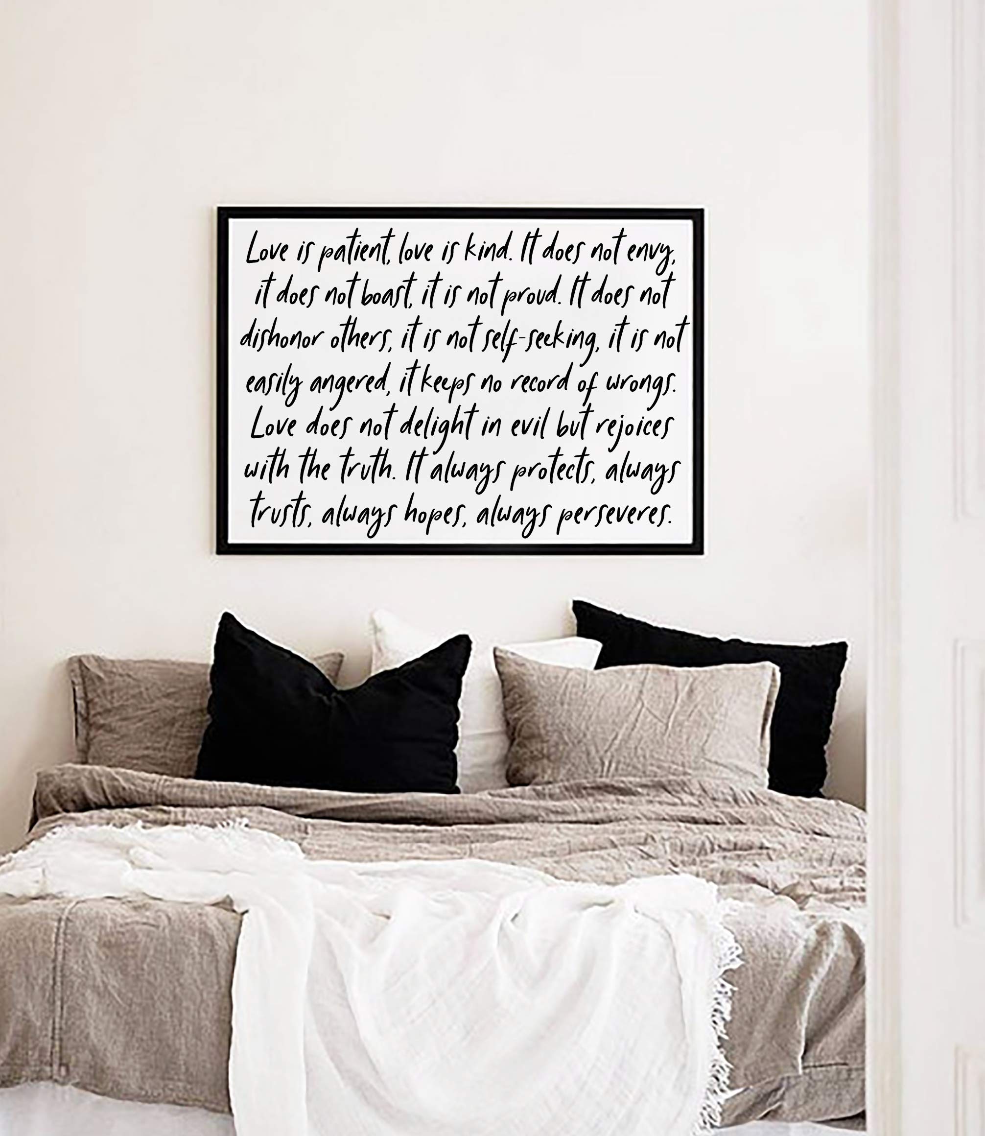 SpecsDecorCo Love is Patient Love is Kind Wall Art/Home Decor/Farmhouse Wall Decor/Wedding Gift Art / 1 Corinthians 13:4-8 Prayer Unframed Artwork (18 x 12 Inches)