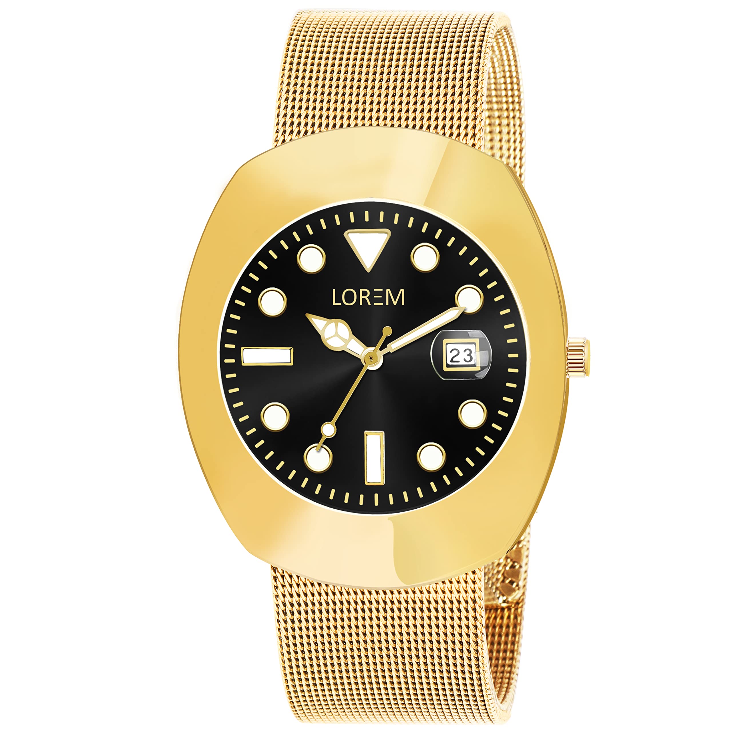 LOREM Gold Intermesh Steel Strap Analog Watch for Men LR138-UF (B0C55441FT) Amazon Price History, Amazon Price Tracker