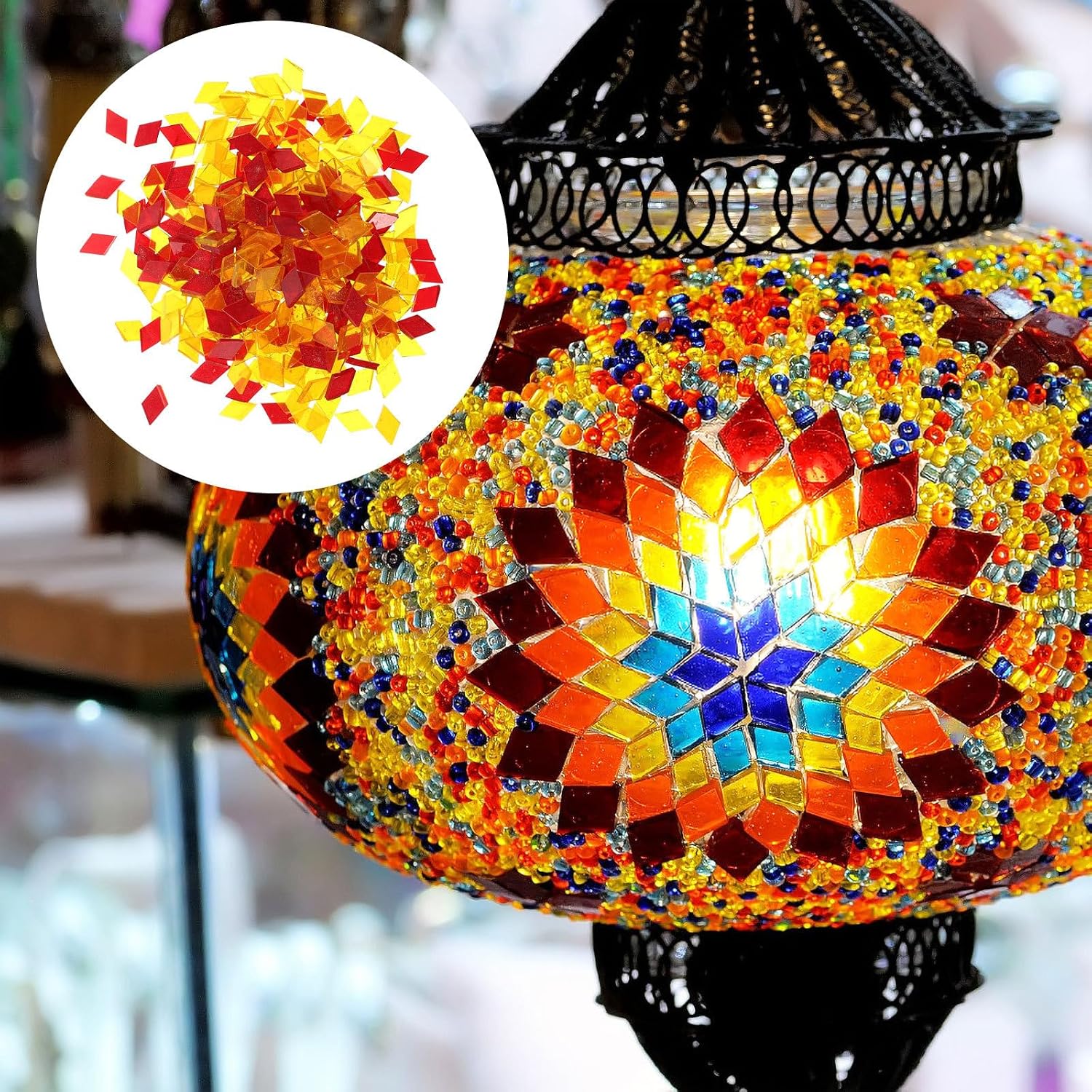 Xmas Glass Mosaic Tiles DIY Art Crafts for Table Lamps 1 Bag image 3
