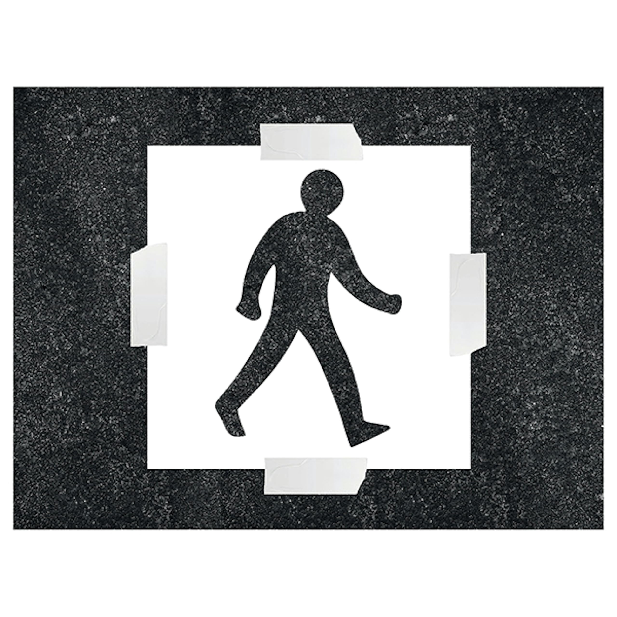 V Safety Pedestrian Icon Stencil 400 x 400 mm - 1.1mm Stencil Polypropylene Safety Sign