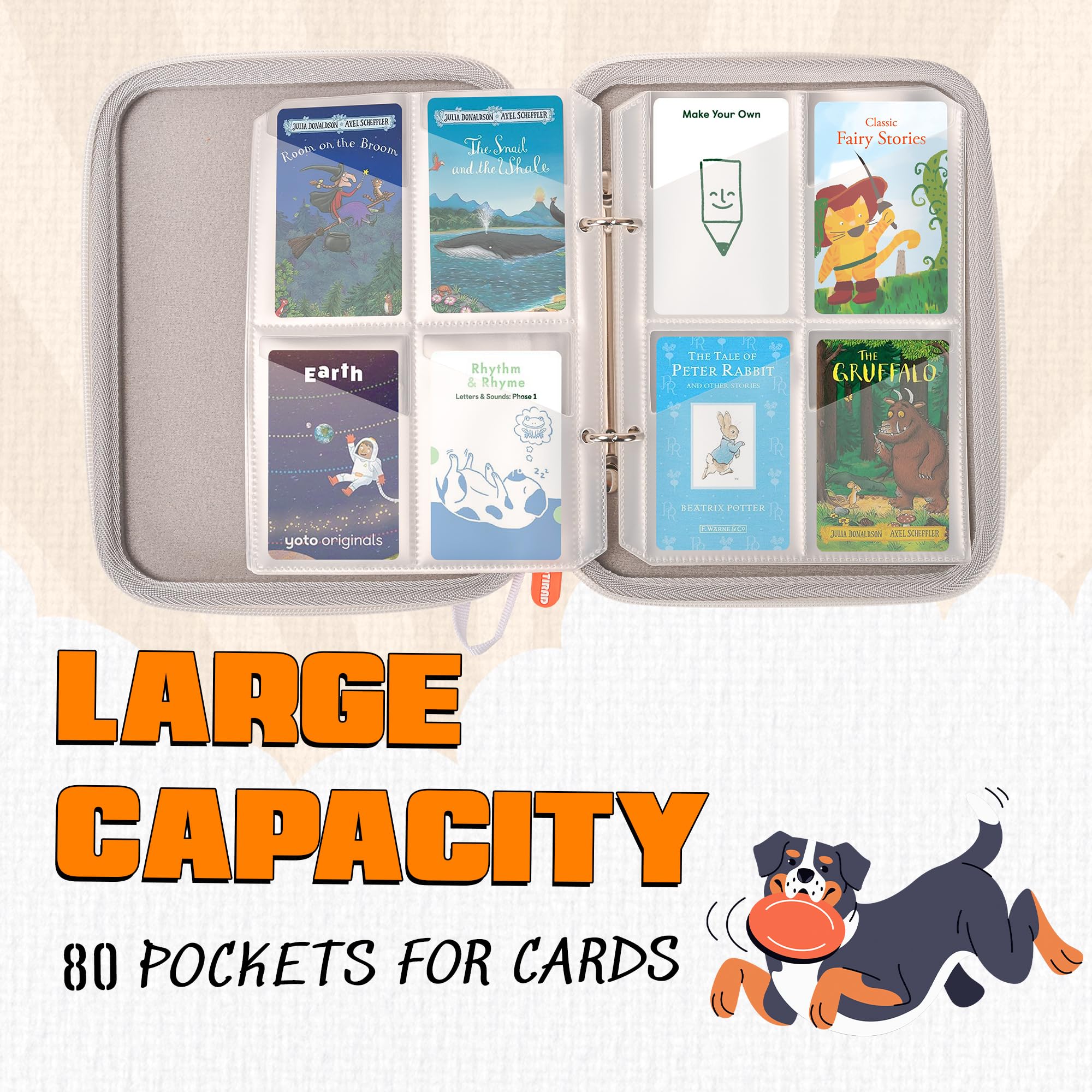 Amazon.com: CROTIRAD Card Binder for Yoto Player Cards with 80 Pockets, Yoto  Card Holder with 10 Removable Sleeves, Carrying Case for Yoto Cards with  Hand Strap, Blue : Toys & Games