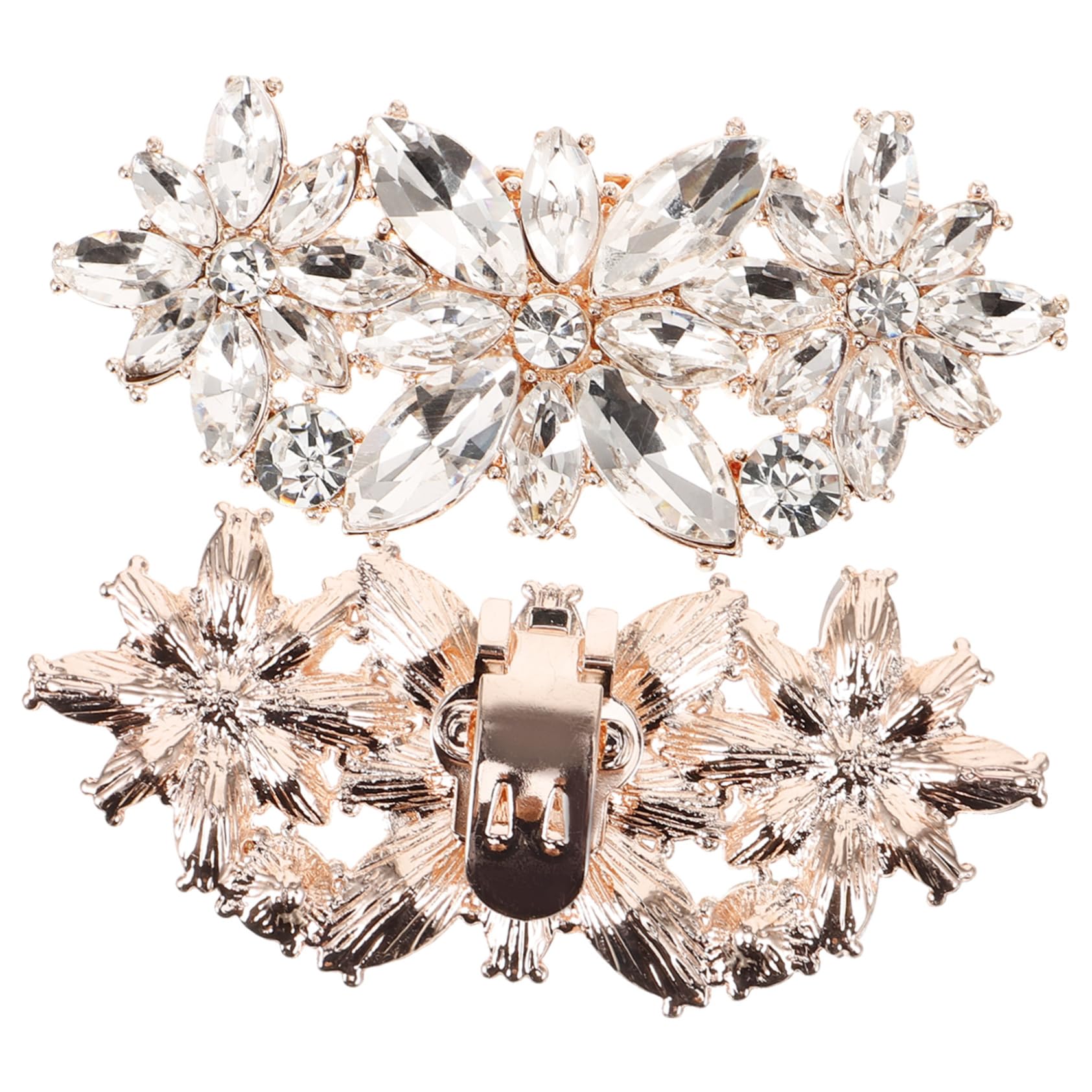 PACKOVE Accessori Per Fiori Di Scarpe Con Strass Matrimonio Decorazioni Clip Per Scarpe Adornare Calzante Decorazioni Matrimonio Fibbia Per Scarpe Rimovibile Golden Lega Di Zinco