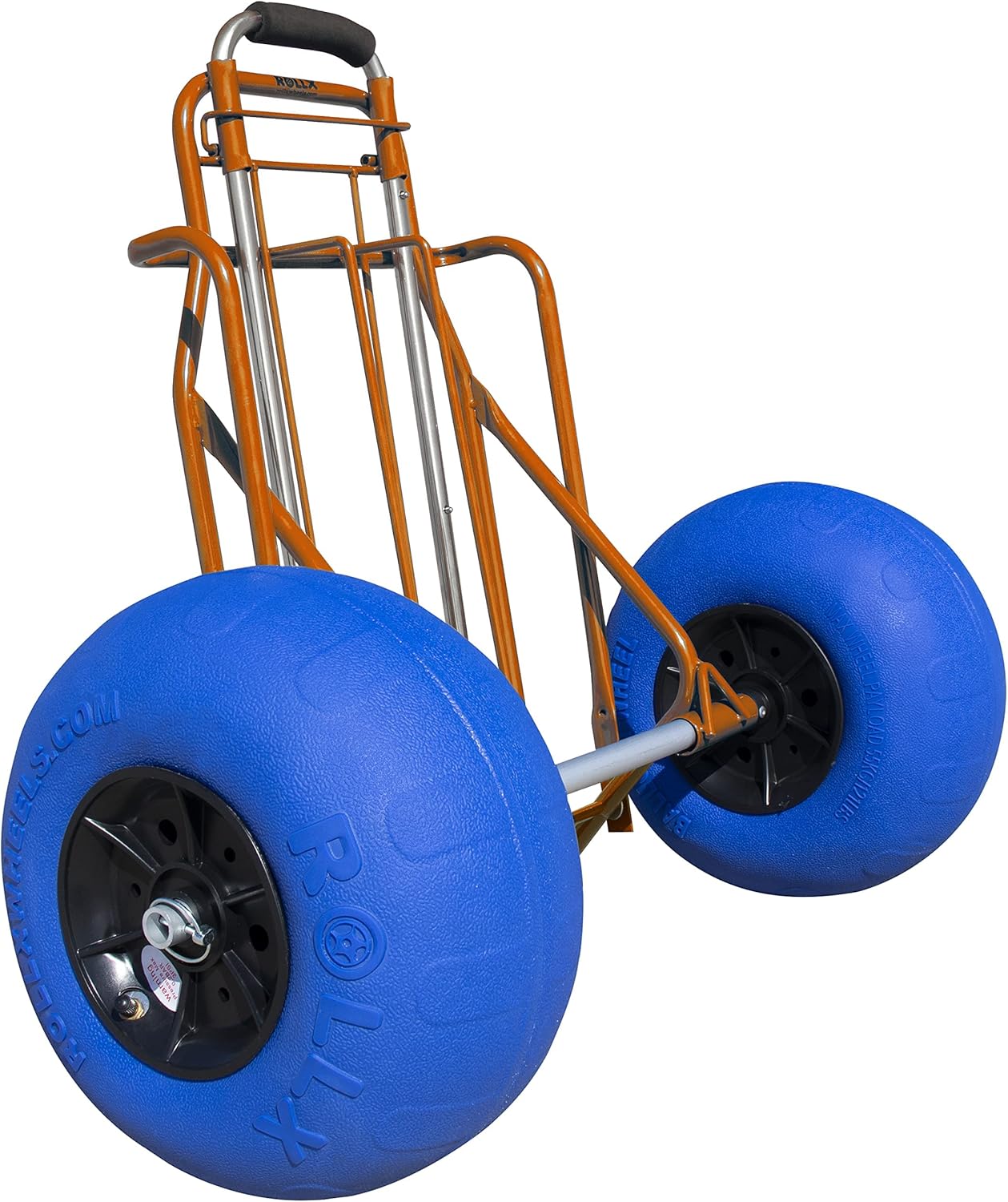 Amazon｜折りたたみ式ビーチカート バルーンホイール付き ローリングクーラードリー 大型13インチ サンド&ビーチタイヤ付き (オレンジ