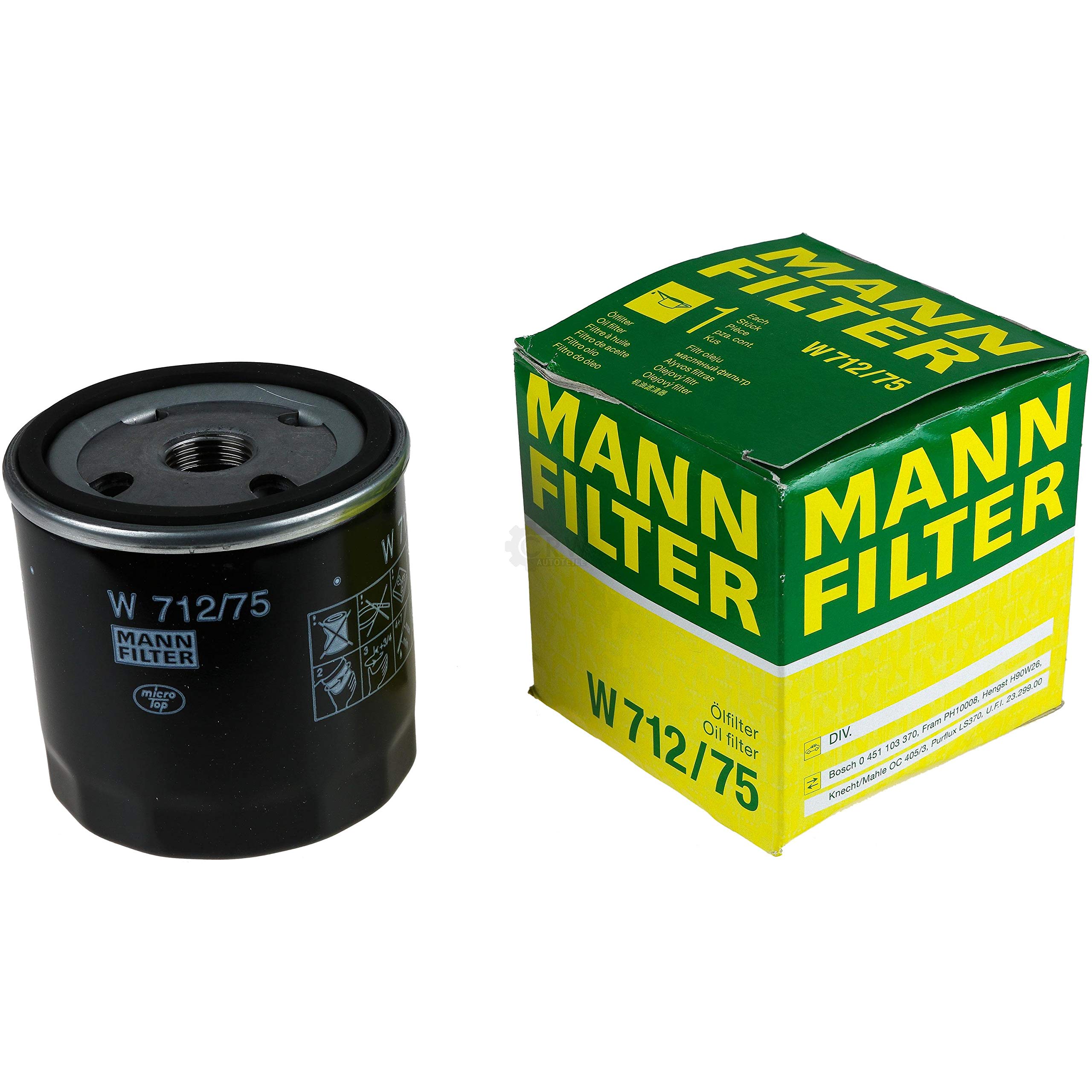 Paquete de inspección Kit de mantenimiento de filtros con filtro de aceite W 712/75, filtro de aire C 27 181, filtro de combustible WK 512, filtro de habitáculo CU 3059, tornillo de cierre