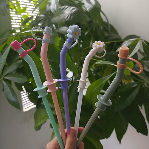 Miniatura 6 de Tapa de popote para vaso Hydro Flask de viaje con asa, puntas de tapón de silicona reutilizables compatibles con Hydroflask vaso de 30 y 40 onzas