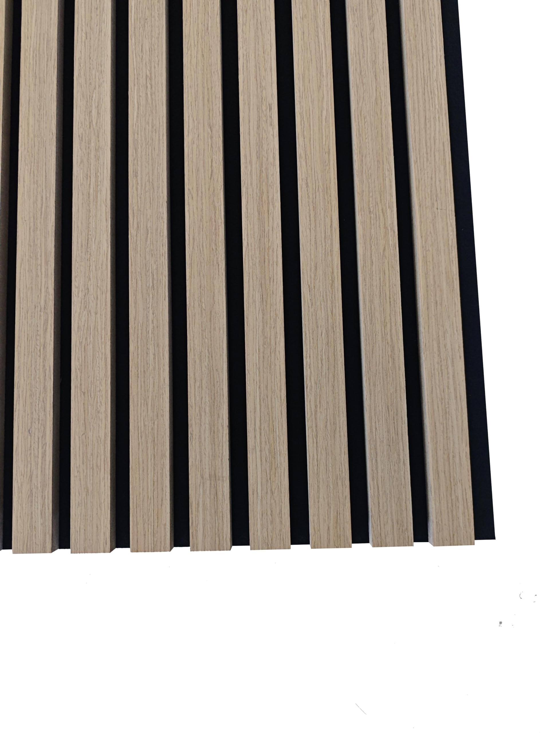 Lot de 2 - 260×30cm panneaux muraux acoustiques MDF Chêne foncé | Panneau acoustique mural pour studios, salons, bureau, comptoir - Fond feutrine noir