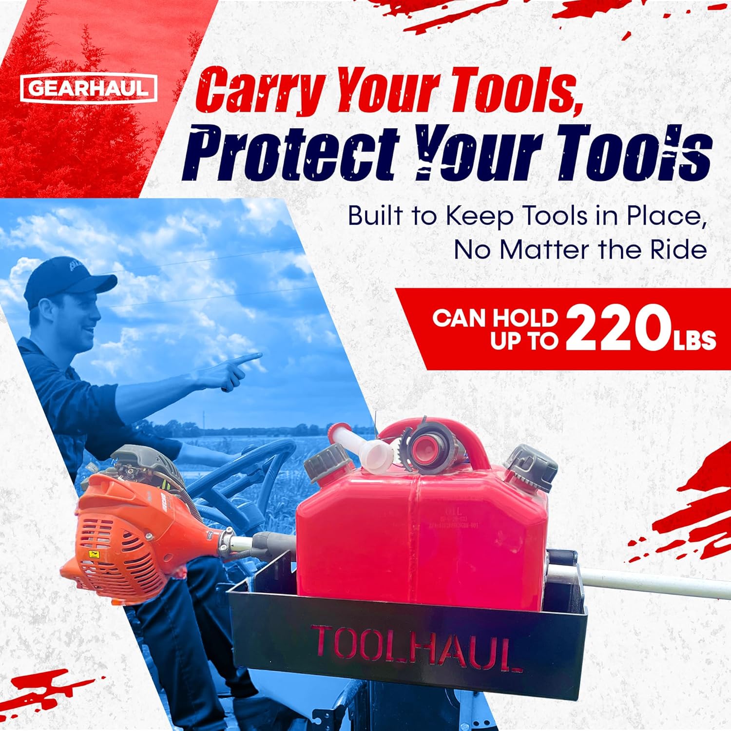 ToolHaul Universal Tractor Toolbox Carrier - Up to 220 lbs - Made in Kansas, USA - Fixed Mount (Large Size)