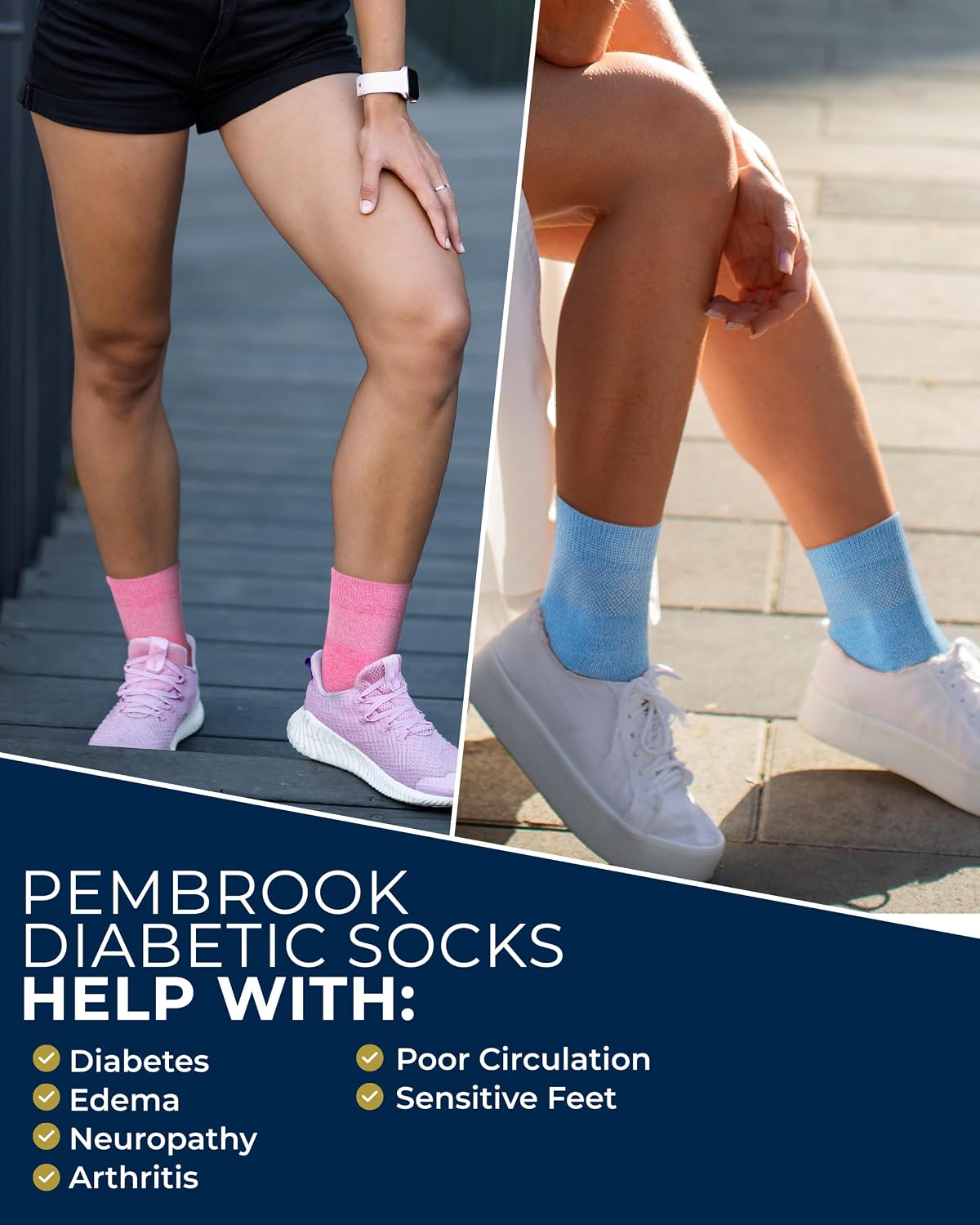 Pembrook® Bamboo Viscose Diabetic Socks for Women and Men - 6 Pairs image 4