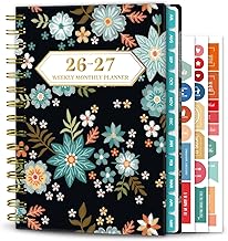 Ymumuda 2026-2027 Planner, Daily Weekly Monthly Planner，Jul 2026 - Jun 2027, 8.4" x 6.3",Calendar Planner Book with Tabs and Stickers, Spiral Notebook with Inner Pocket for Office Home School