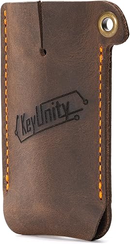 Vista 22 de KeyUnity Funda de cuero EDC organizador de bolsillo cosido a mano bolsa deslizante KA03