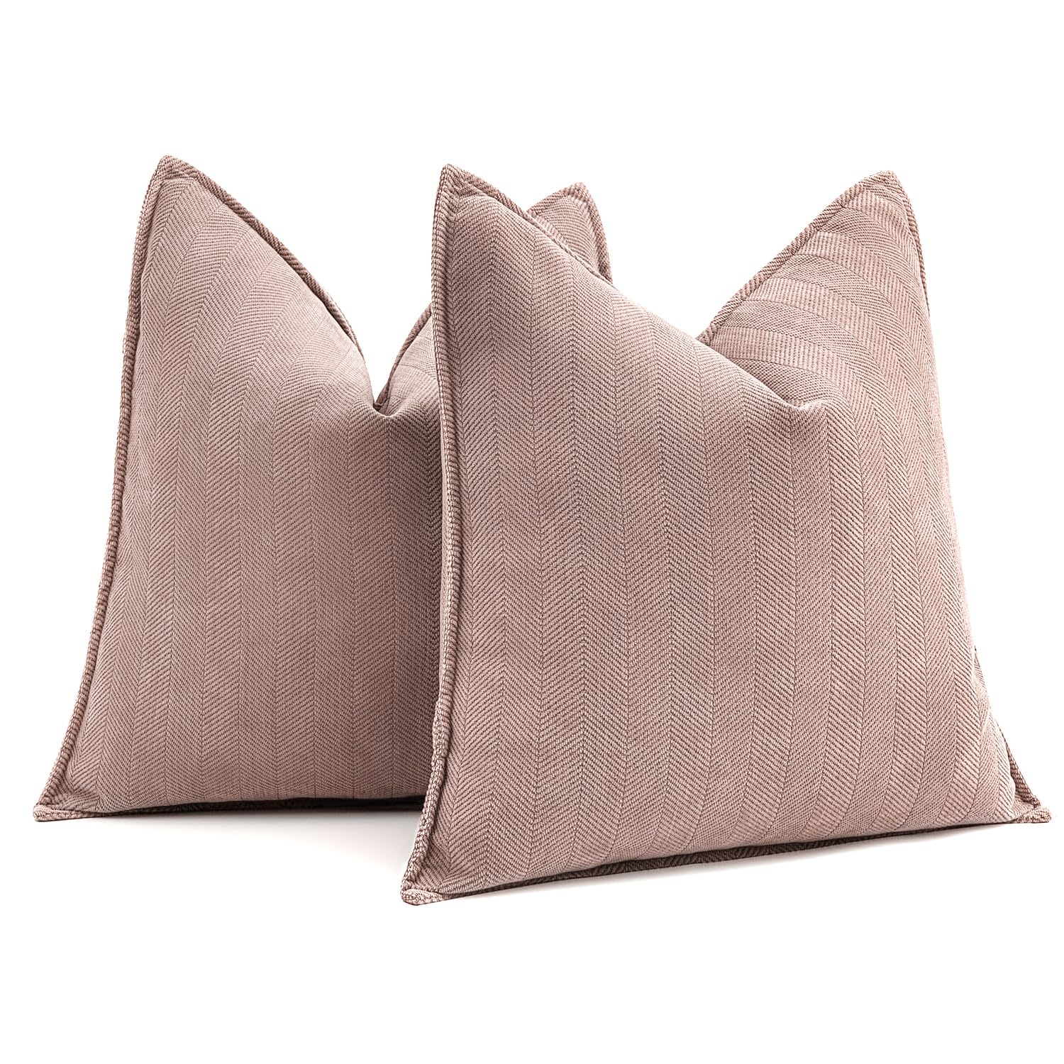 MIULEE Pack of 2 Blush Pink Valentines Decorative Pillow Covers 26x26 Inch Soft Chenille Luxurious Couch Throw Pillows Farmhouse Cushion Covers Euro