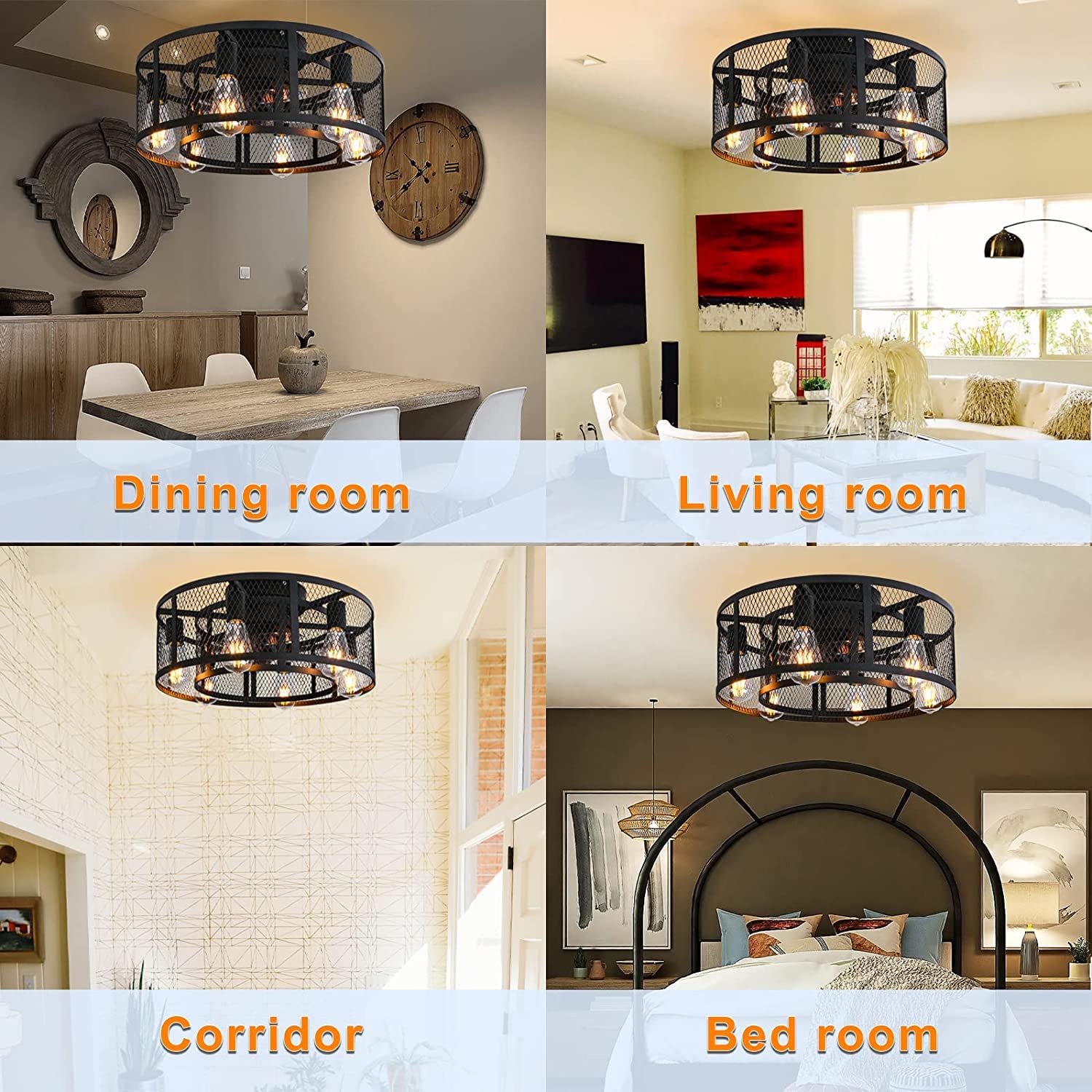 Ventilatore da soffitto con illuminazione telecomando dimmerabile