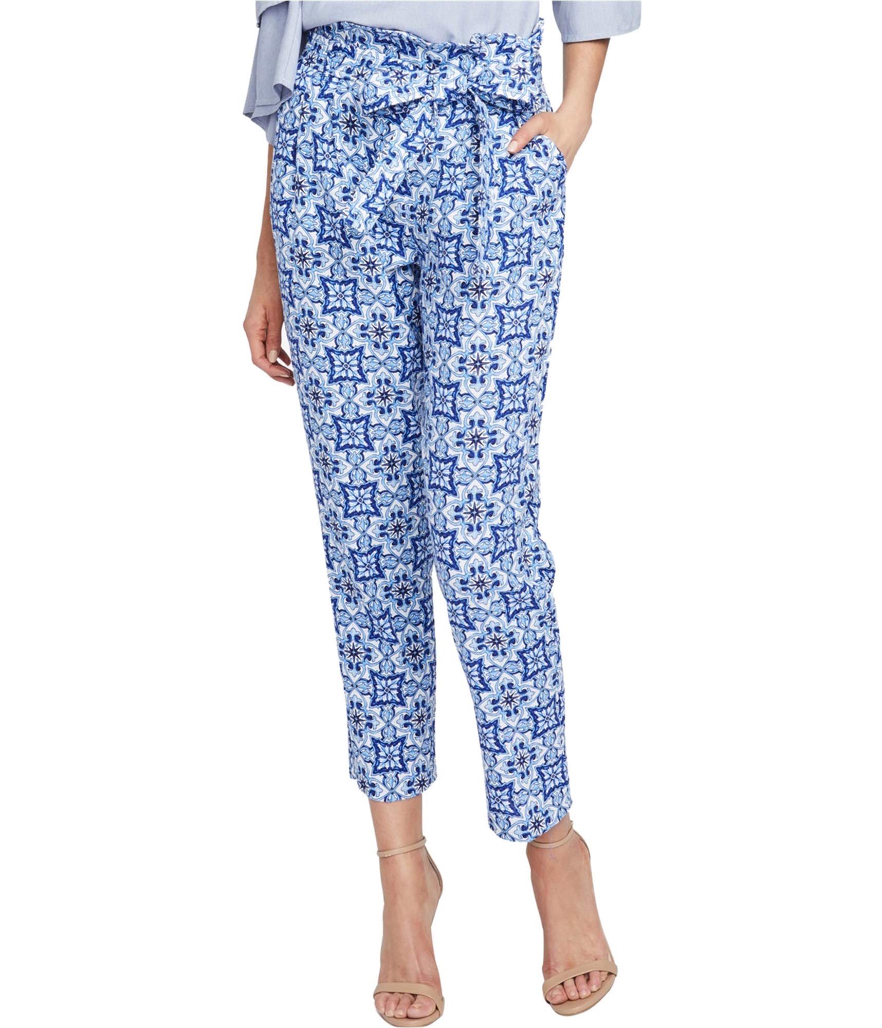 Rachel Roy Womens Tile-Print Casual Trouser Pants Blue 6