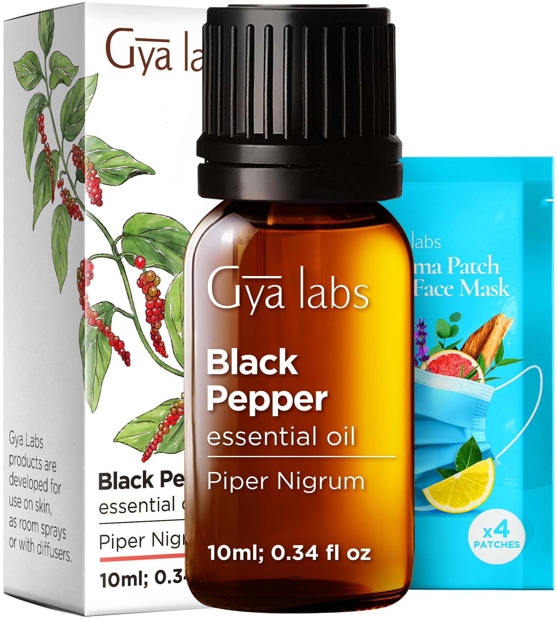 Gya Labs Black Pepper Essential Oil for Comfort - 0.34 Fl Oz - Black Pepper Oil for a Soothing Aromatic Experience & DIY Candle Making Scent