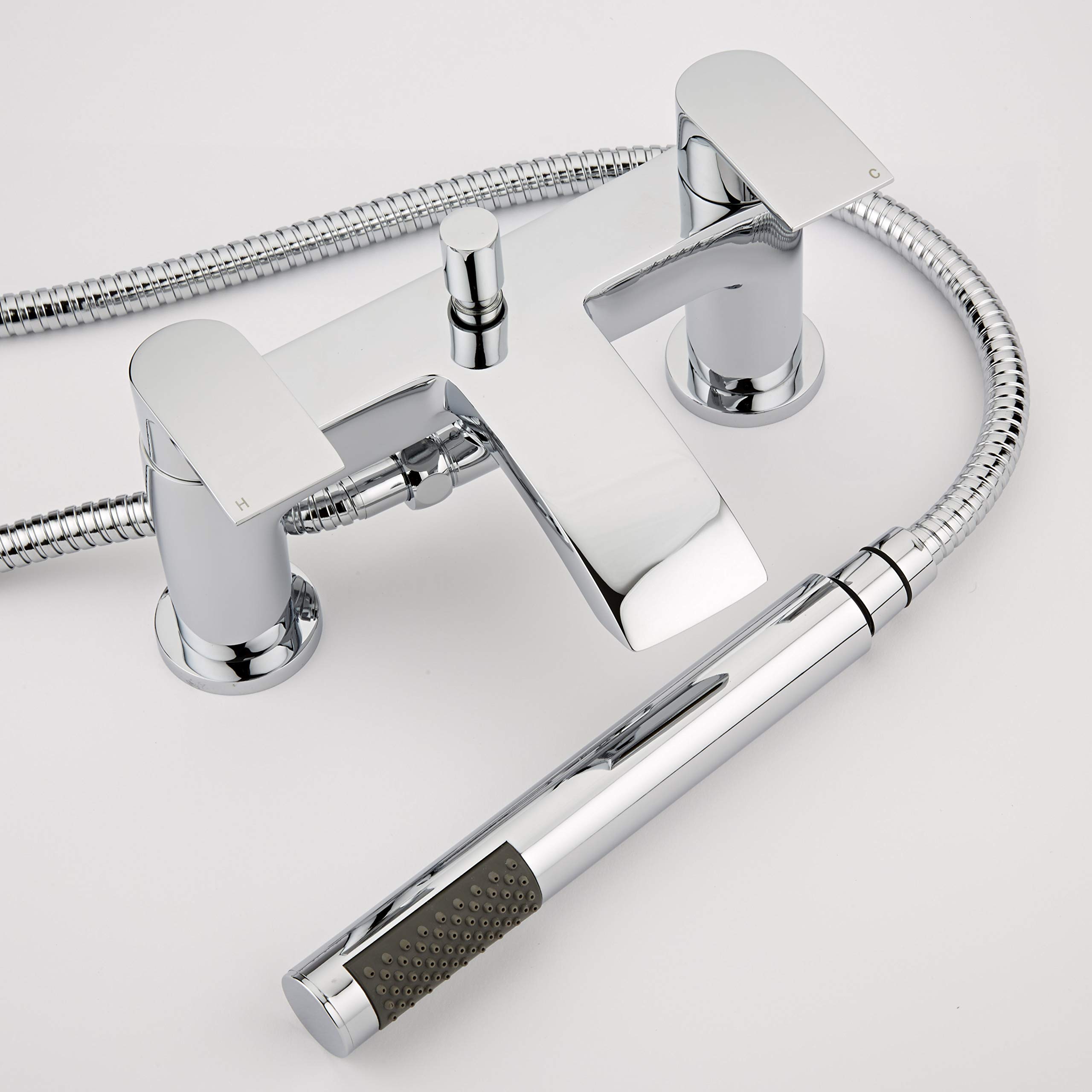 Milano Razor Bath Shower Mixer Tap Hand Shower Handset Kit - Chrome