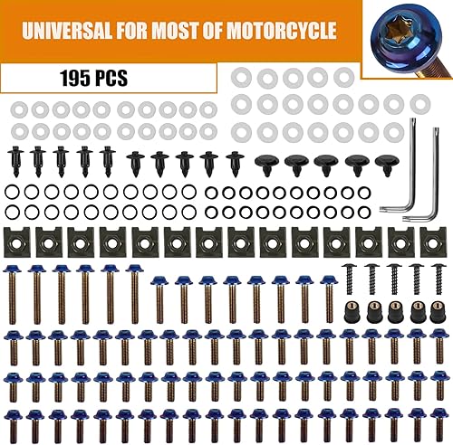 Miniatura 6 de BAIONE Juego de 195 piezas de pernos para carenado de acero inoxidable M5 M6, tornillos para carenado de parabrisas de motocicleta, sujetadores