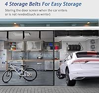 Vista 6 de Pantalla de puerta de garaje para 1 coche de 8x7 pies, pantalla magnética de garaje con malla retráctil de fibra de vidrio y base lastrada