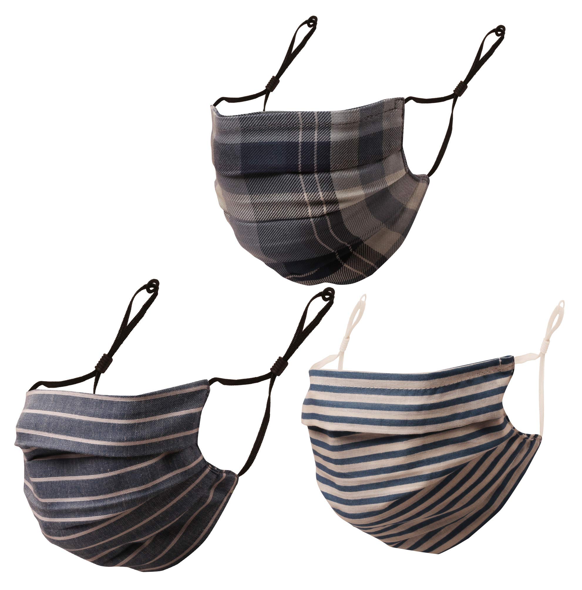 Touchstone Checked Fabric Adjustable filter pocket double layer anti-pollution smog smoke cold & cough protective cotton face mask reusable washable for men, women (Pack of 3). Shades of Blue (B08PYT2TZ1) Amazon Price History, Amazon Price Tracker