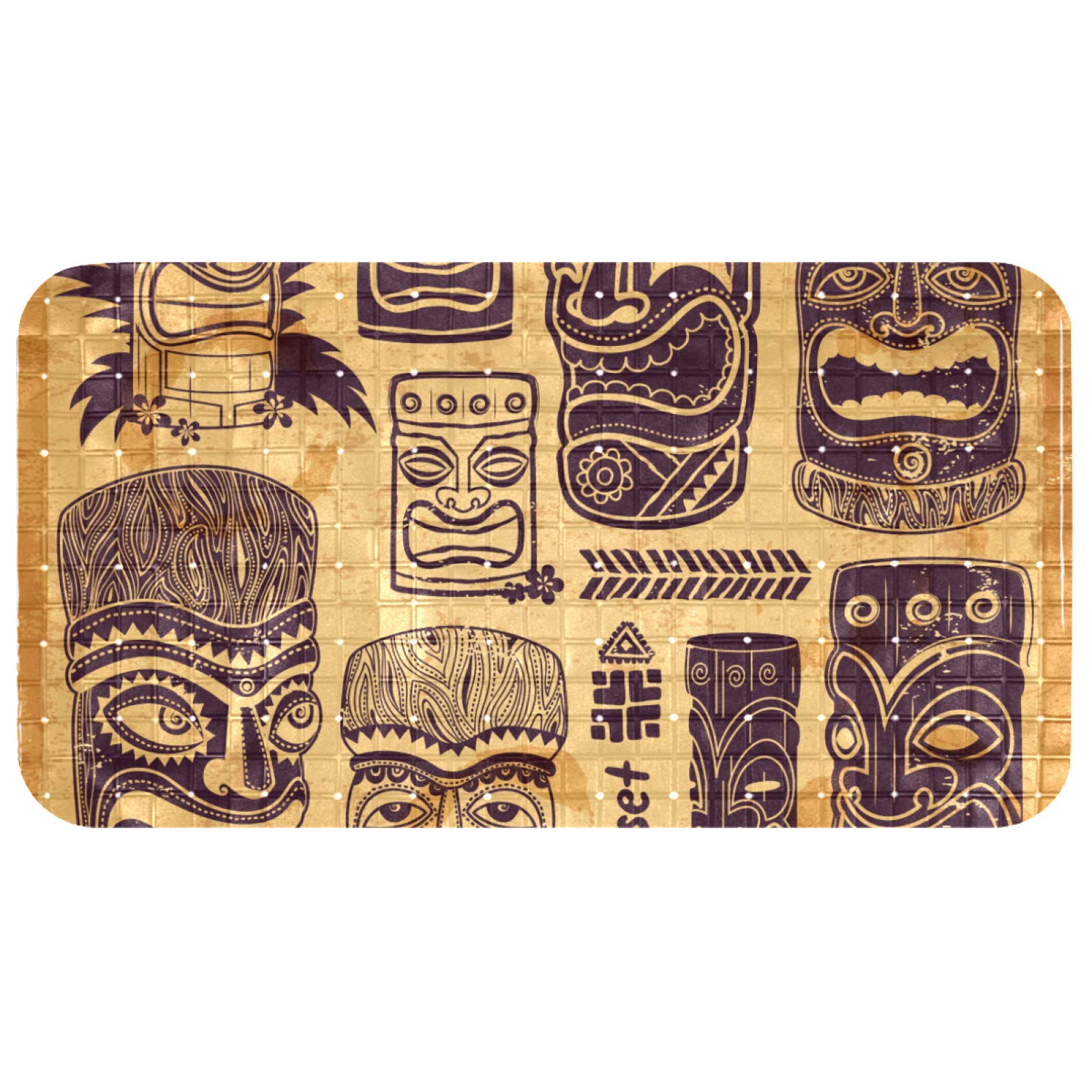 Tapis de bain antidérapant enfants 37.5x68.5 cm style rétro Aloha Tiki