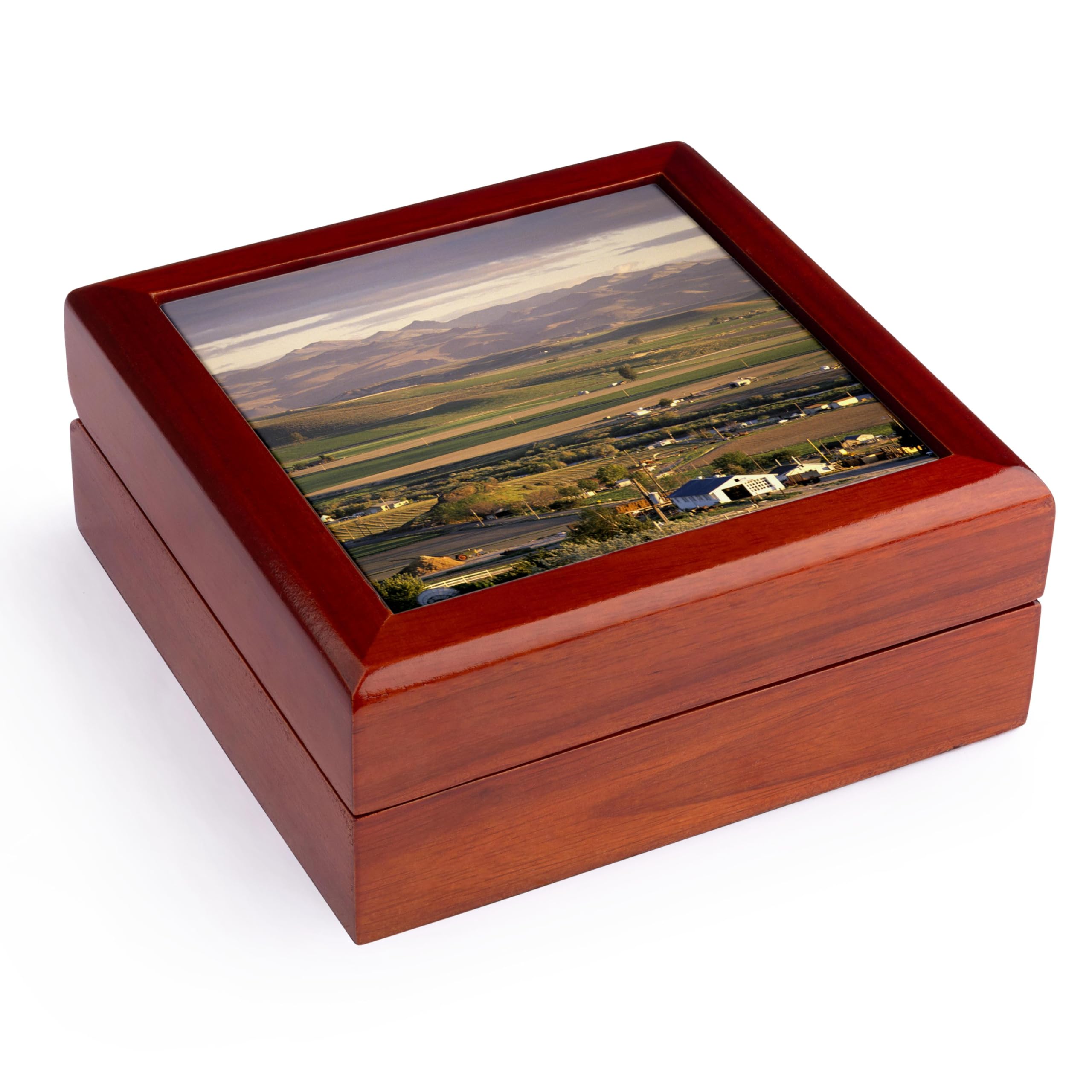 Rural farm, Snake River, Owyhee Mountains, Idaho - US13 DFR0391 - David R. Frazier, Jewelry Box jb-89999-1