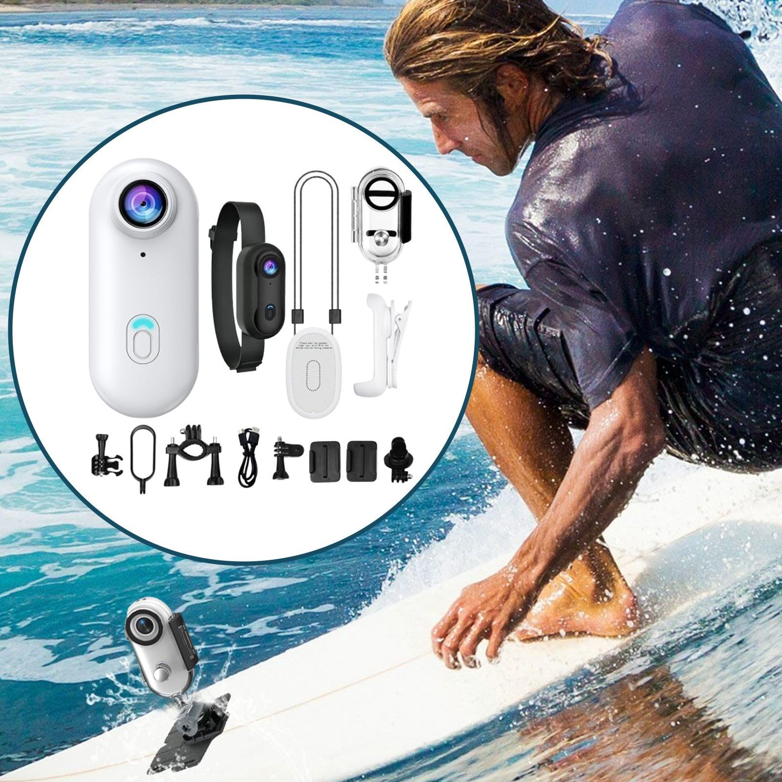 Mini Action Cam Telecamera Indossabile | Compatta 4K con Strumento Magnetico per Sport Sci Subacquei Trekking Vlog Streaming e Avventura in Moto