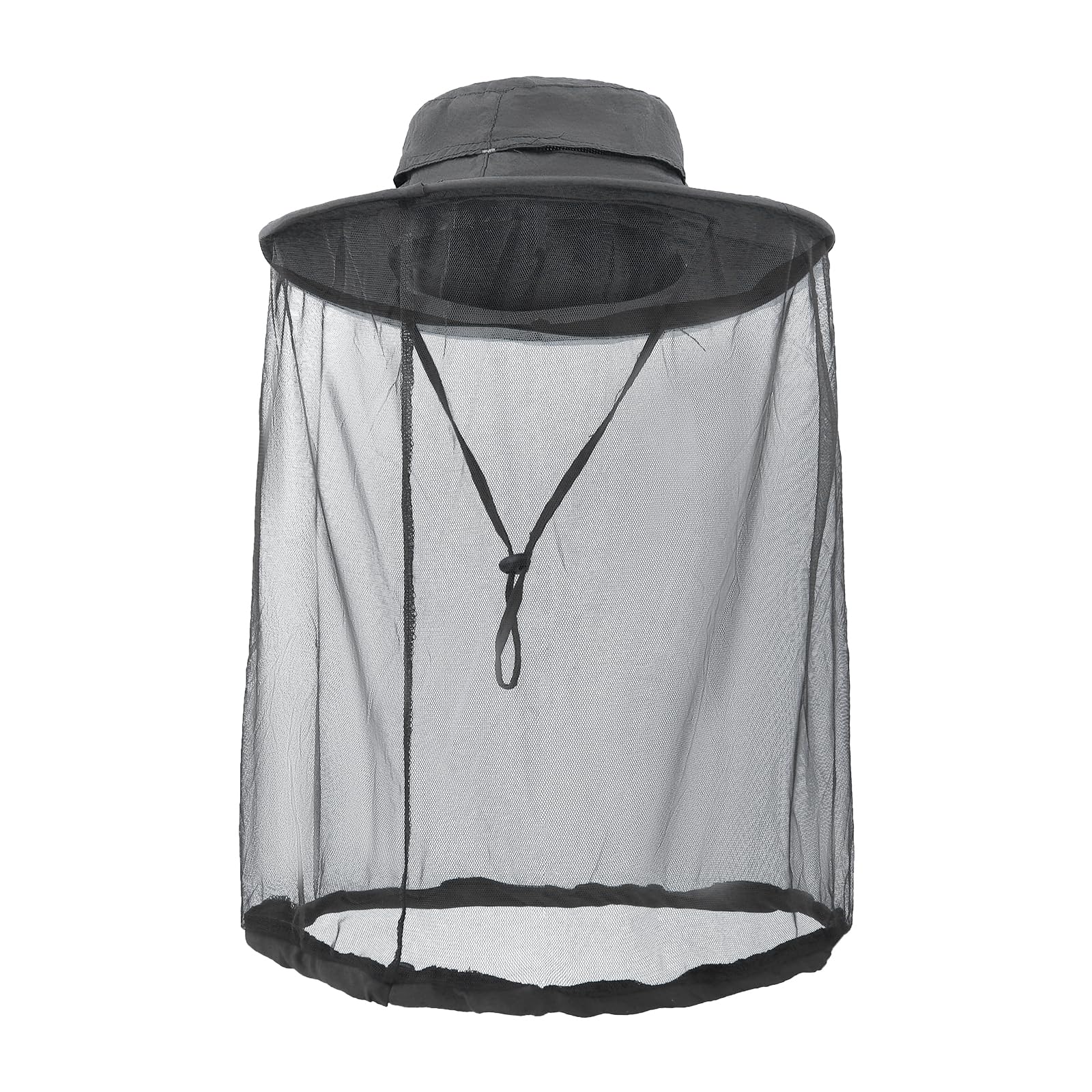 Mosquito Net Mesh Bucket Hat Face Veil Fly Netting Safari Hat Sun Protection Fishing Boonie Cap Dark Gray