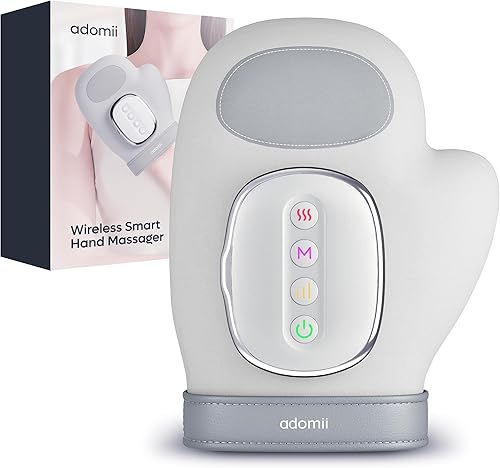 Masajeador de manos con calor y compresión, alivia la fatiga y el dolor de la mano, masajeador de muñecas y dedos para aliviar el estrés y el dolor,