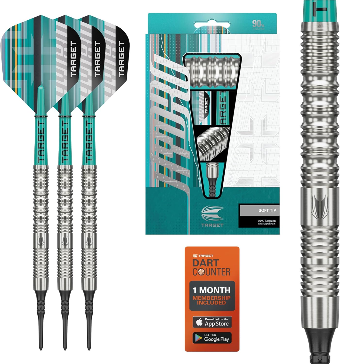 Target Darts Hydro Soft Tip Dart Set (Barrel 12), 18G/20G | 90% Tungsten Darts, Pro Ultra No.6 Flights, Pro Grip Tag Shafts, Pixel Tips | Professional Dart Sets