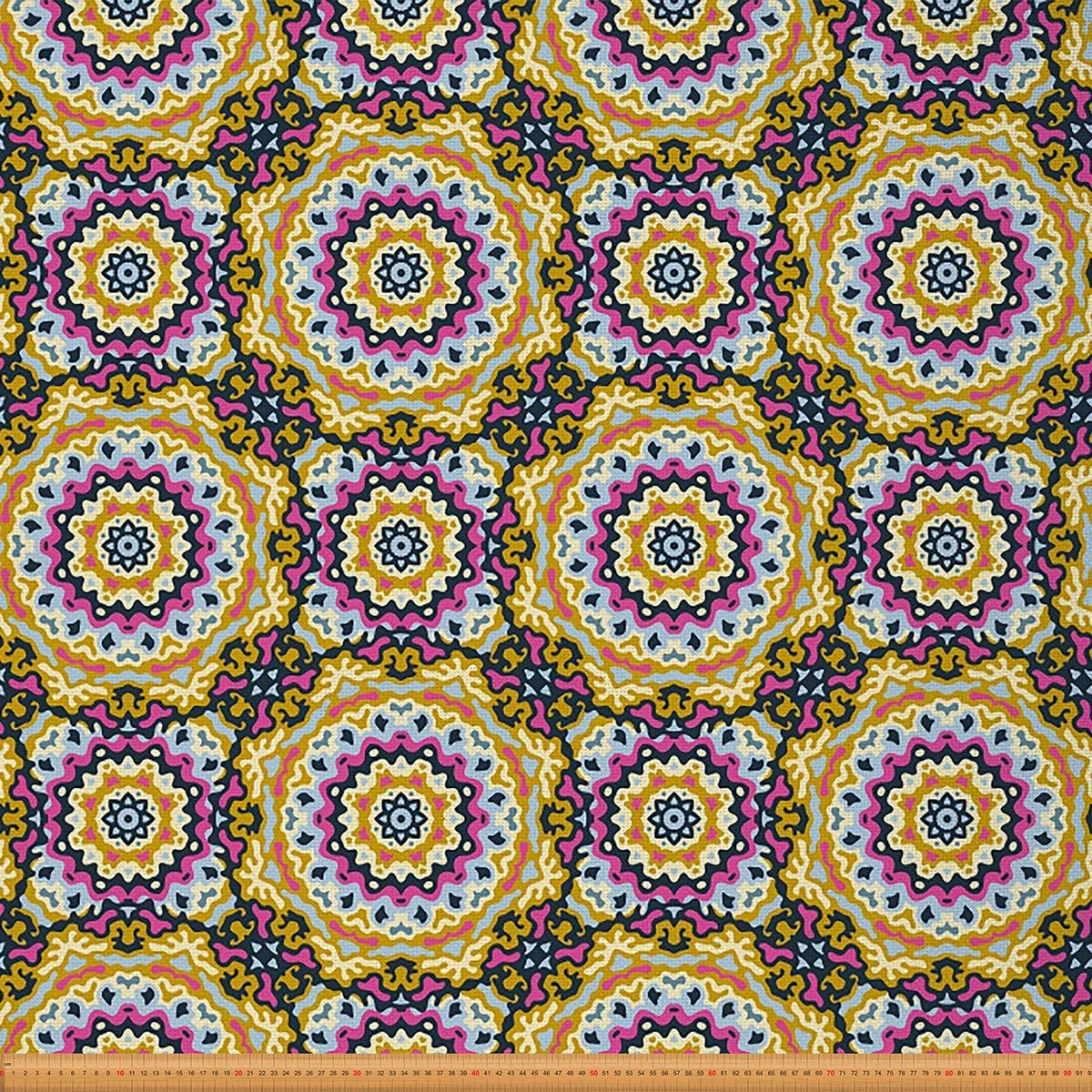 Loussiesd Boho Mandala Outdoor Fabric by The Yard,Exotic Floral Bohemian Style Upholstery Fabric for Chairs,Hippie Mandala Fabric for Home DIY Projects,3 Yard,(L276*W150cm) Yellow Pink