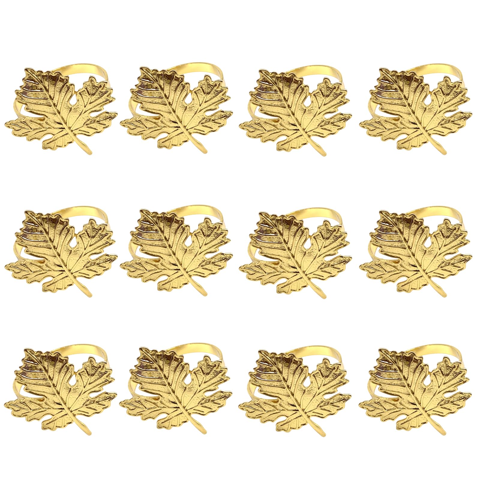 Buxuaaaa 12PCS Autumn Theme Tissue Holders Elegant Maples/Pumpkin Shape Tissue Rings Suitable for Thanksgiving Dinner DecorS Fall Rings
