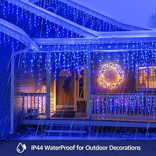 Miniatura 5 de Luces solares de Navidad para exteriores, impermeables, para decoración de Navidad, 320 LED, 29.5 pies, 60 gotas, luces de hadas recargables con
