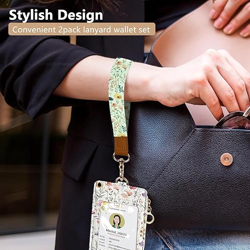 Miniatura 94 de Soporte para tarjetas de identificación negro con cordón, soporte vertical de piel sintética para tarjetas de identificación con 1 ventana de Negro