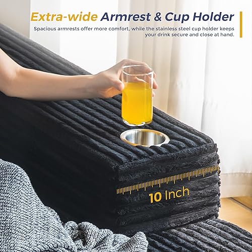 Miniatura 5 de MAXYOYO Sofá modular de 104 pulgadas con diván en forma de L, moderno sofá deshuesado para sala de estar, sofá en una caja, sofá cama de gran tamaño