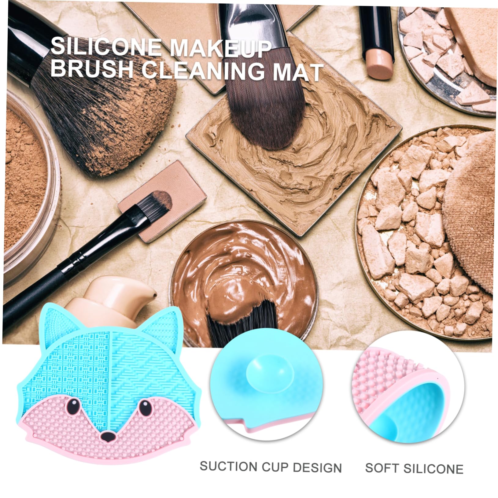 Didiseaon 3pezzi Makeup Brush Cleaner Pad Panno Per Pulizia Pennelli Cosmetici Con Ventosa Pratico e Facile Da Usare Per Saloni e Uso Domestico