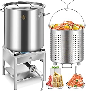 ARC 84QT Stainless Steel Pot with 200,000 BTU Propane Burner - Seafood B...