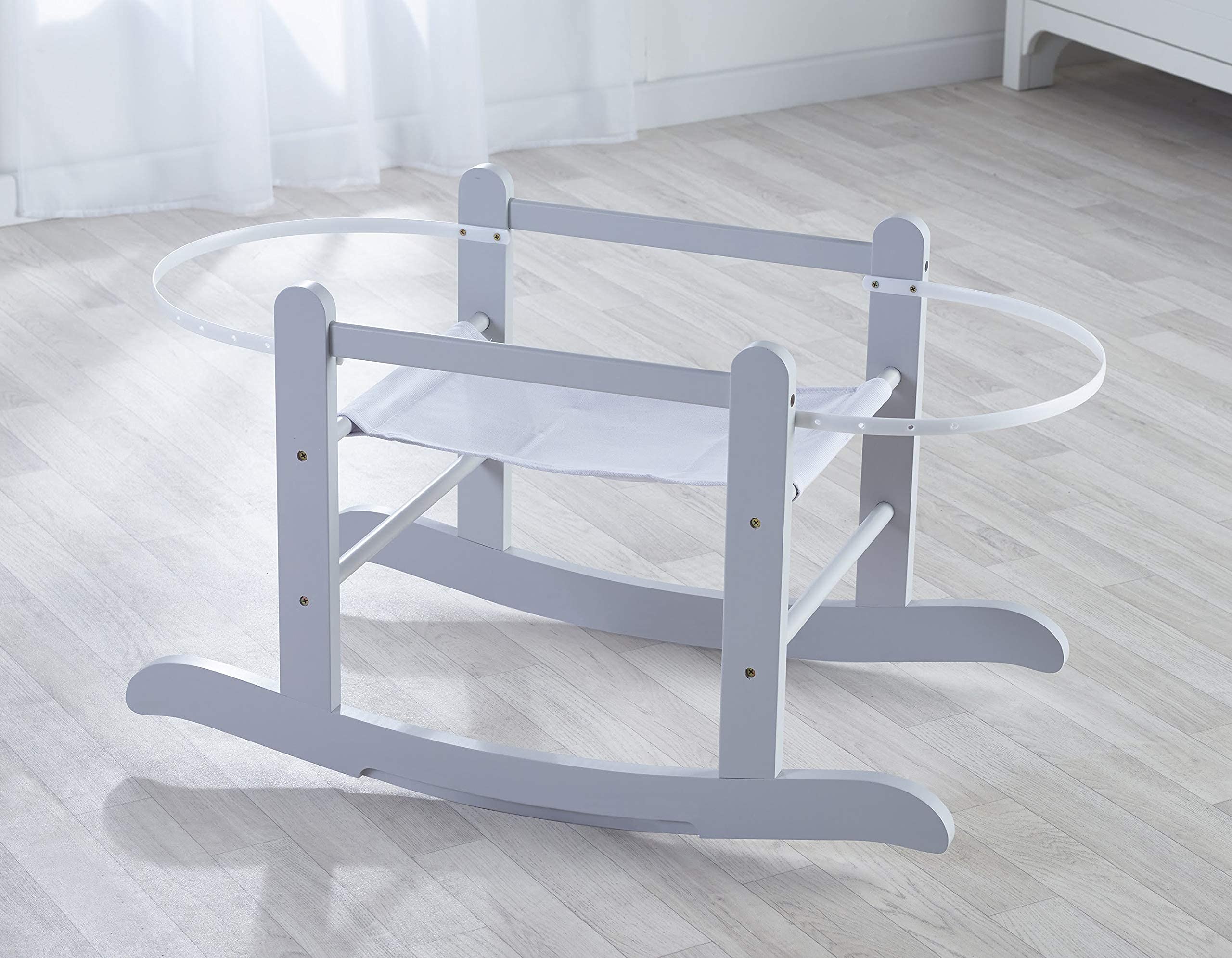 Buy Kinder Valley Grey Dimple White Wicker Noah Pod Moses Basket with