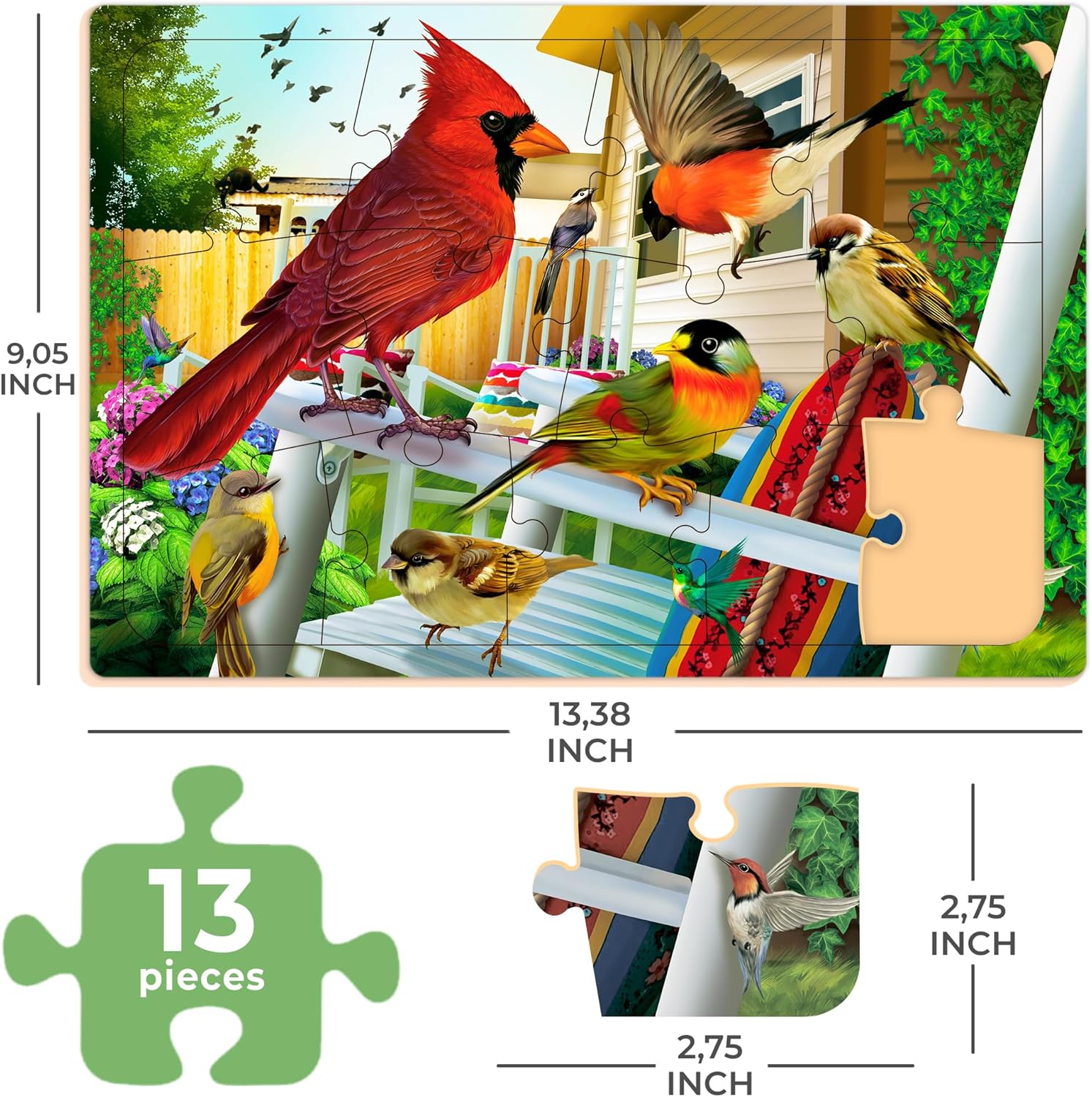 QUOKKA 13 Piece Dementia Activities for Adults - 3 Set Dementia Puzzles for Elderly - Large Piece Gifts Products for Seniors - Alzheimers Jigsaw Puzzle Games for Adults with Birds and Cats