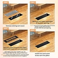 Vista 7 de Geesatis Cubiertas de ventilación para piso, gabinete, pared, techo – Rejilla de aluminio resistente a la oxidación con tornillos, paquete de 2