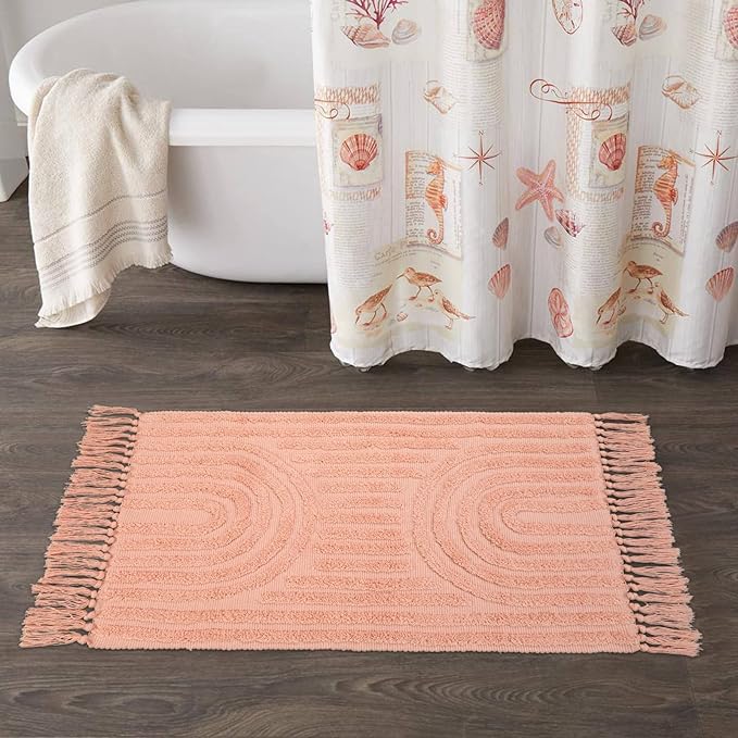 Lanffia Boho Bathroom Rug 2x3, Handmade Kitchen Rugs