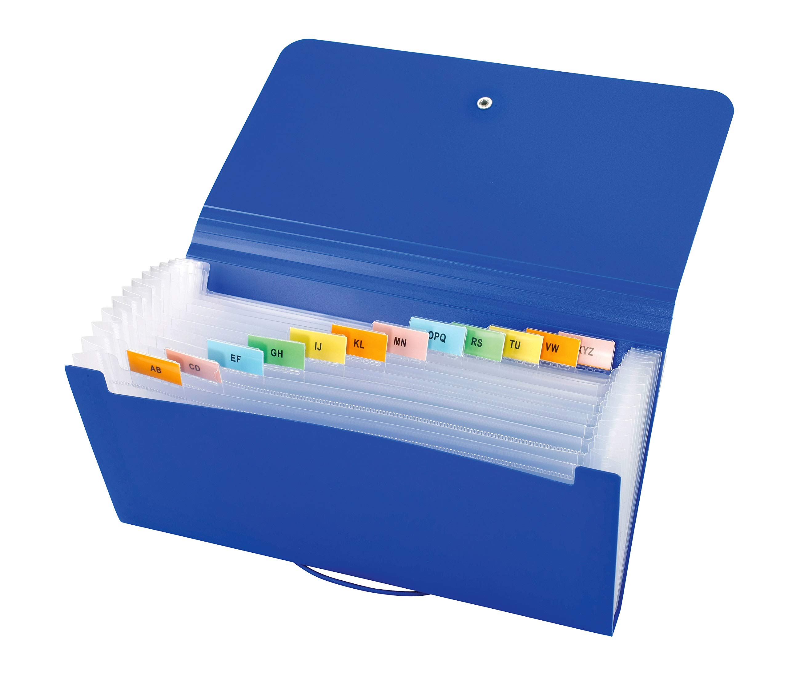 Expanding File Folder, Expanding Accordion Folder, 13 Pockets, Expanding File Folder, 26 x 13.5 x 2.2 cm, Blue