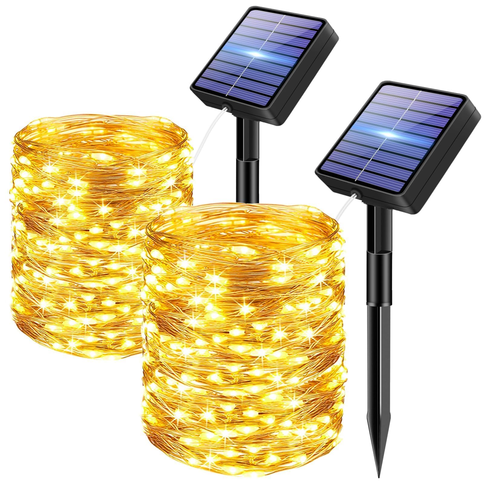 bitjam 2 Pack Solar String Lights Outdoor Garden, Total 30M/98FT 300 LED Fairy Lights Solar Powered Waterproof