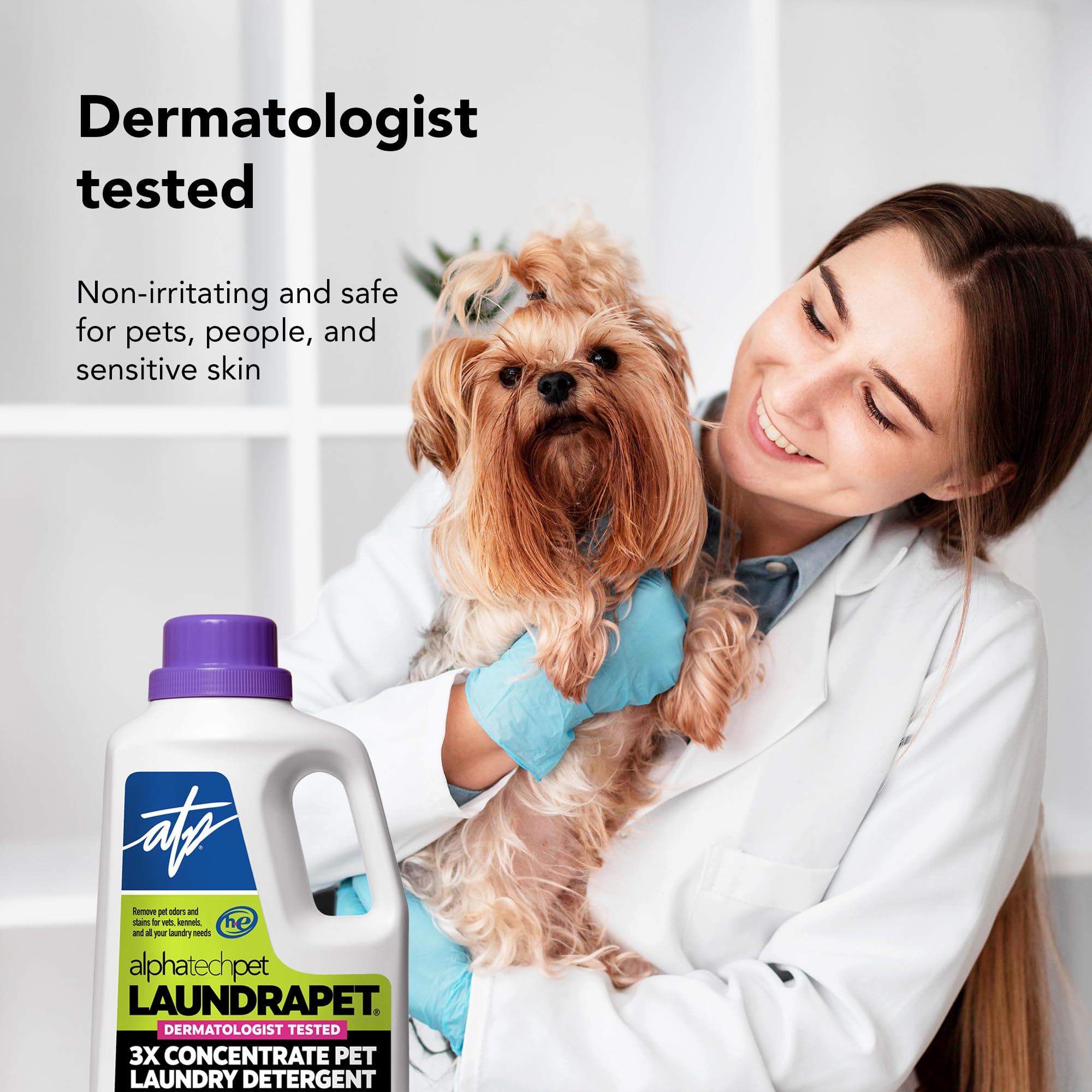 LaundraPet Detergente de lavandería Premium | Elimina olores y manchas animales | Ideal para el hogar, clínica o perrera | Detergente económico para mascotas | 64 oz