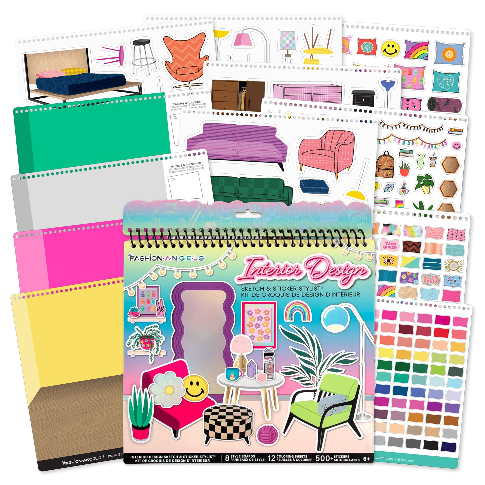 Fashion Angels Interior Design Sticker Stylist Set, Includes 20 Style Boards, 14 Sticker Sheets & 550+ Aesthetic Room Decor Stickers, Ideal for Kids & Girls