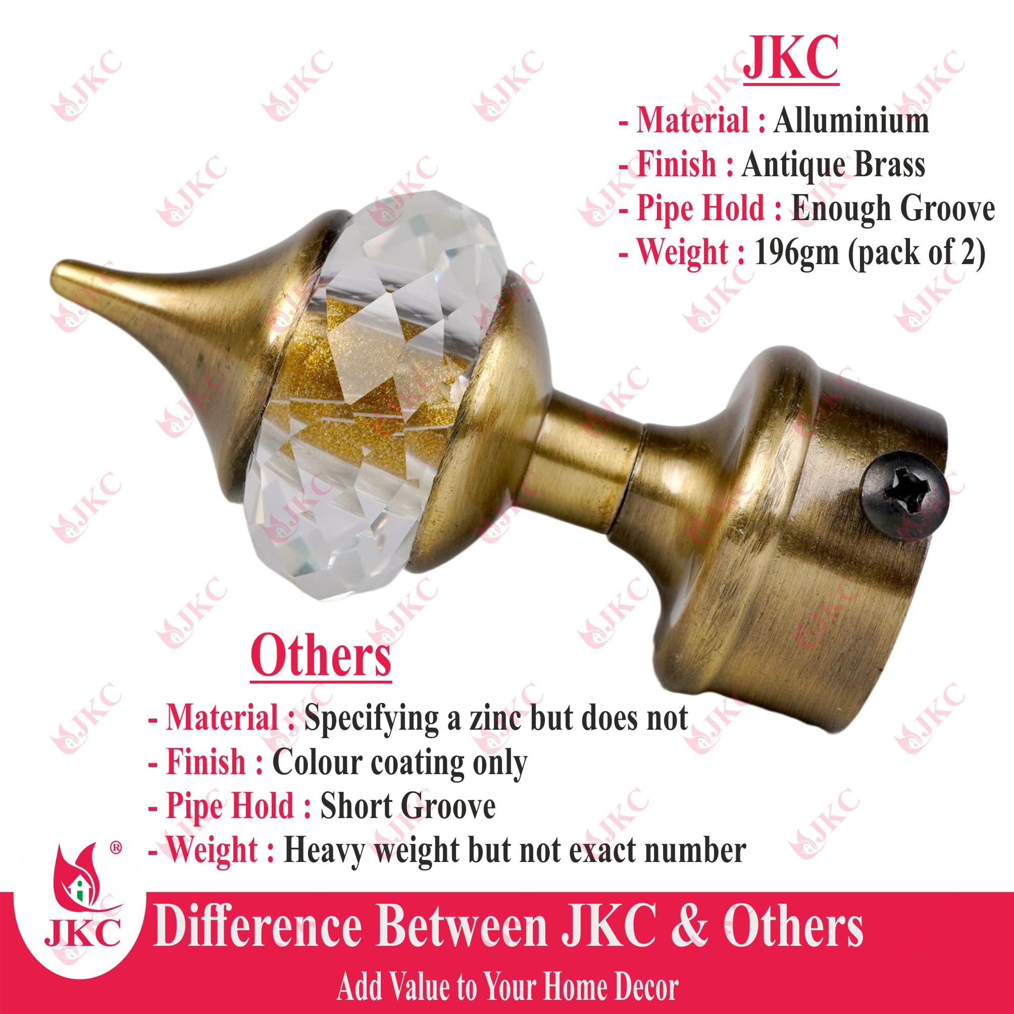 JKC Crystal Curtain Brackets Antique for Window/Door at Home/Hotel/Restaurant (2 Pcs, Bracket Only) 2