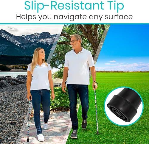 Miniatura 6 de Vive Bastón plegable  Bastón plegable para hombres y mujeres  Plegable, plegable, ligero, ajustable, portátil  Ayuda de movilidad equilibrante