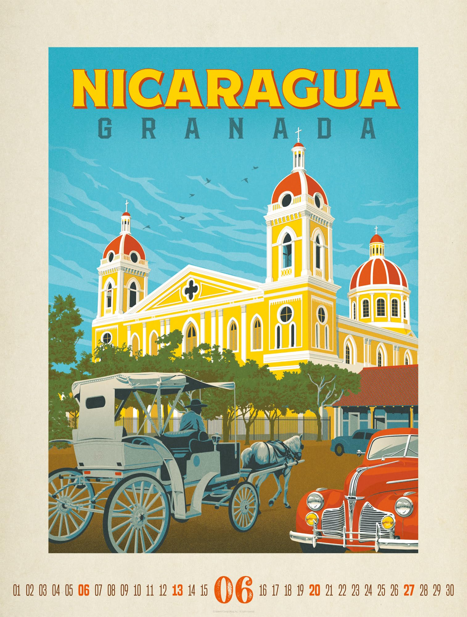 Travel Time Plakate-Kalender 2027 | Hochwertiger Vintage-Kalender im großen Hochformat (50x66 cm) | Reise-Plakate im Retro-Stil