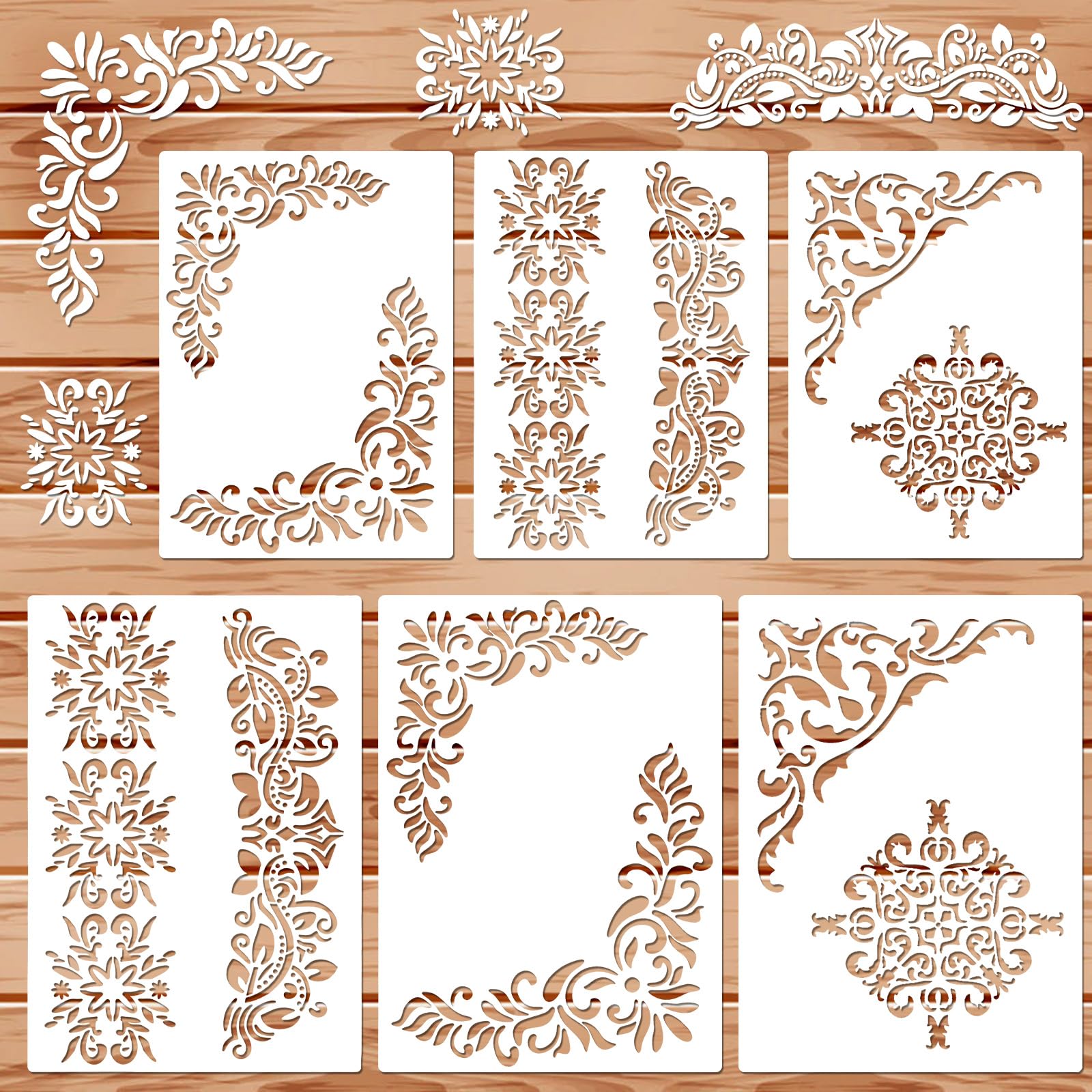 5 Stencil Riutilizzabili Con Bandiera Americana E Stelle, 15,2x15,2 Cm, Per Pittura Su Legno, Tessuto, Muro, Tela