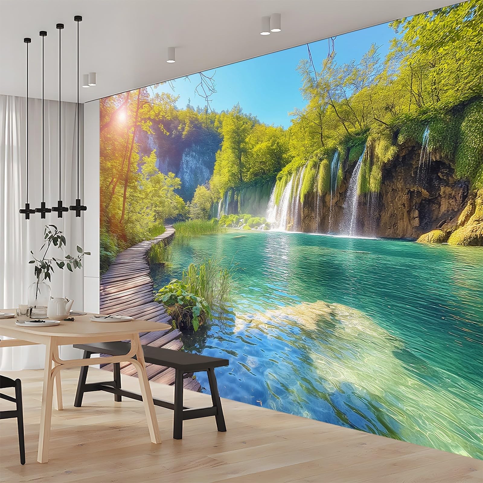 3D Vliestapete Natürliche Landschaft Plitvicer Seen Kroatien Wasserfall 250x175 cm Fototapete, Wanddeko, Wandbild, Wandtapete, Vlies Tapete, Wohnzimmer Schlafzimmer Büro Flur Wand Dekoration