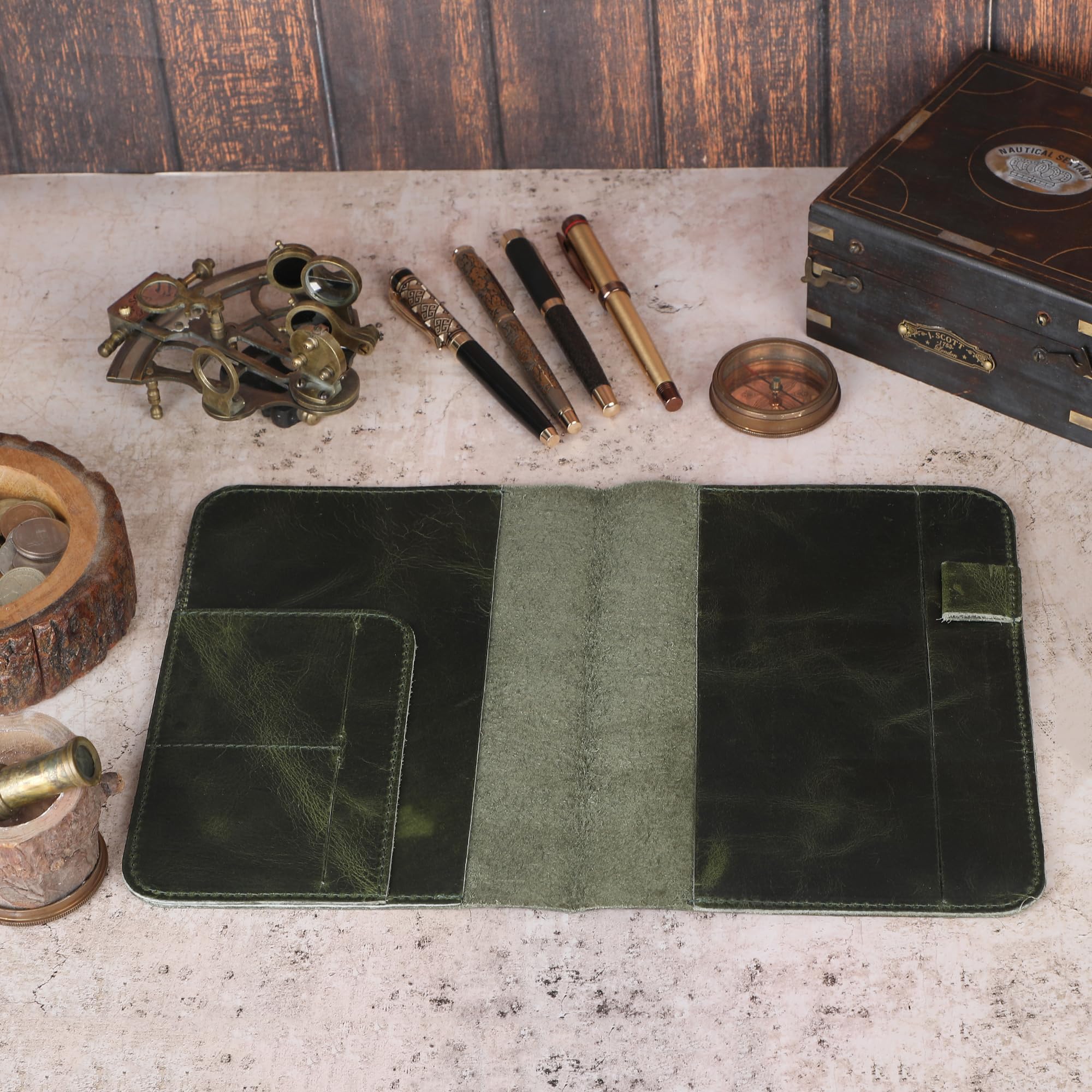 Funda de diario de cuero de 5.75 x 8.25 pulgadas, tamaño A5 mediana recargable, cuaderno de viaje encuadernado en cuero hecho a mano para escritores y viajeros, funda de cuero vintage,